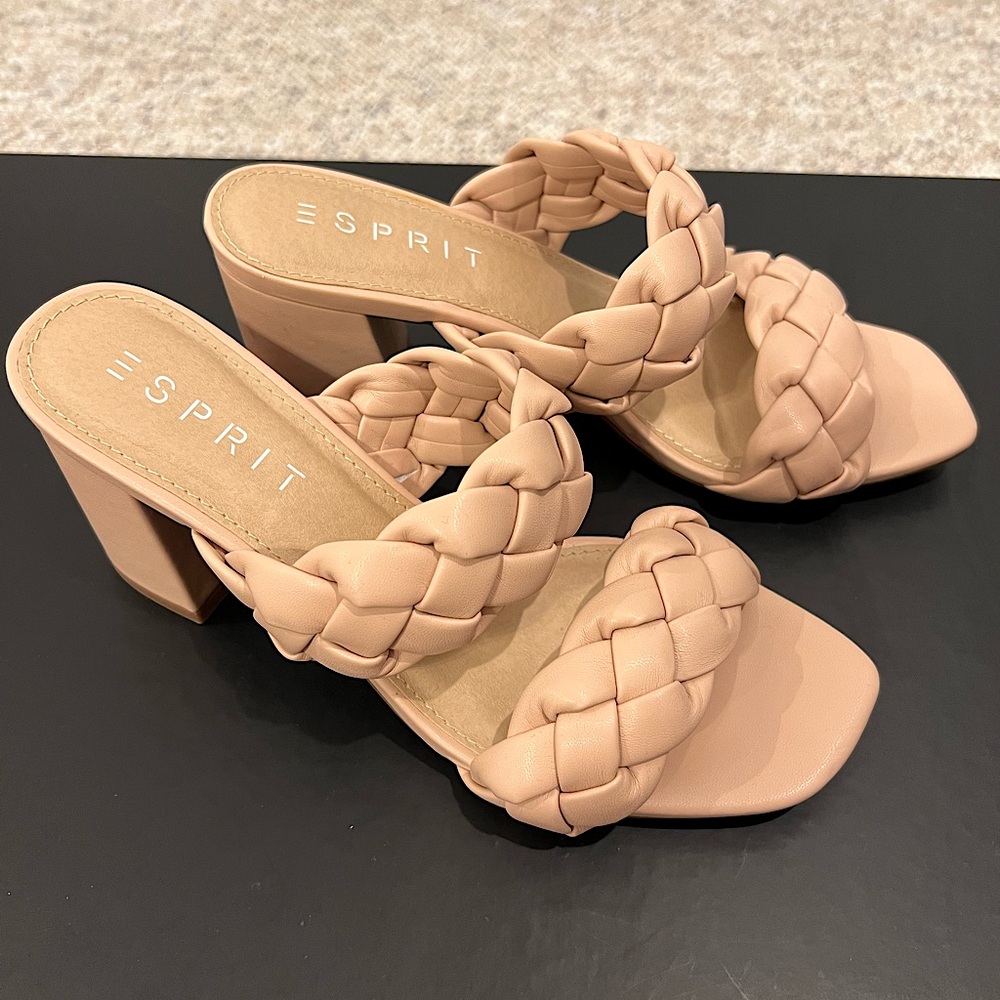 Pinky Nude Braided Sandal - Espirit Brooklyn Sandal size 6.5